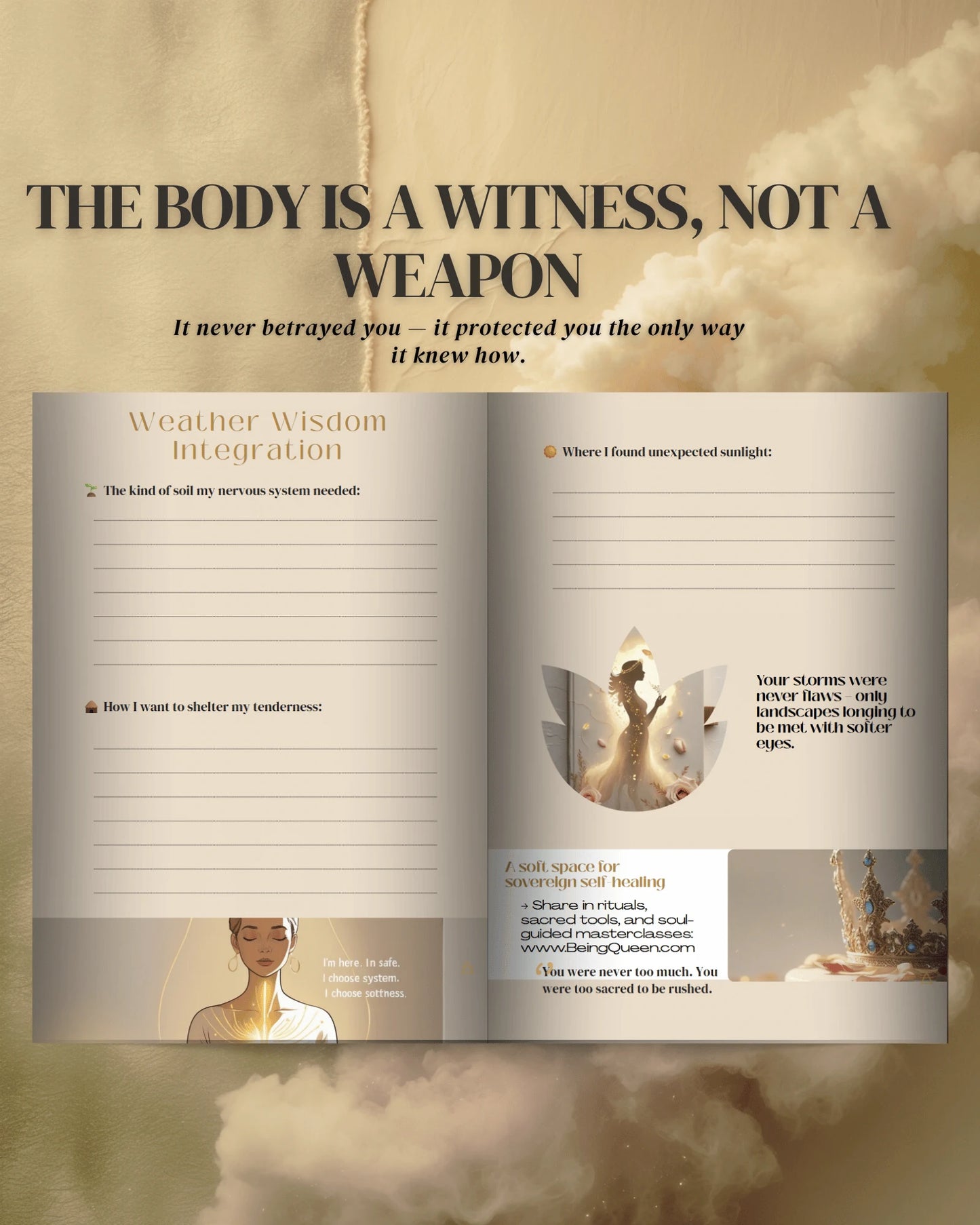 Symptom tracking page from the Emotional Weather Sanctuary ritual guide