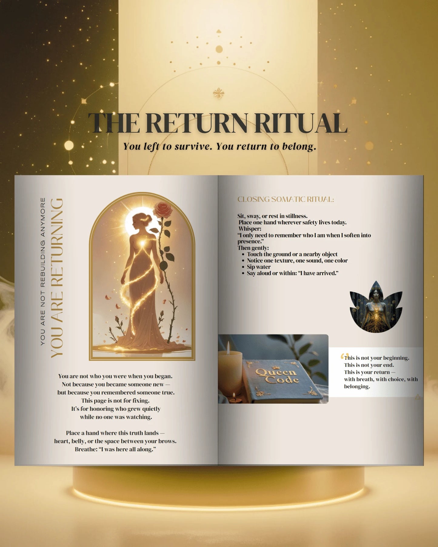 Release ritual journaling page from The Soft Rebuild Journal for processing emotions safely