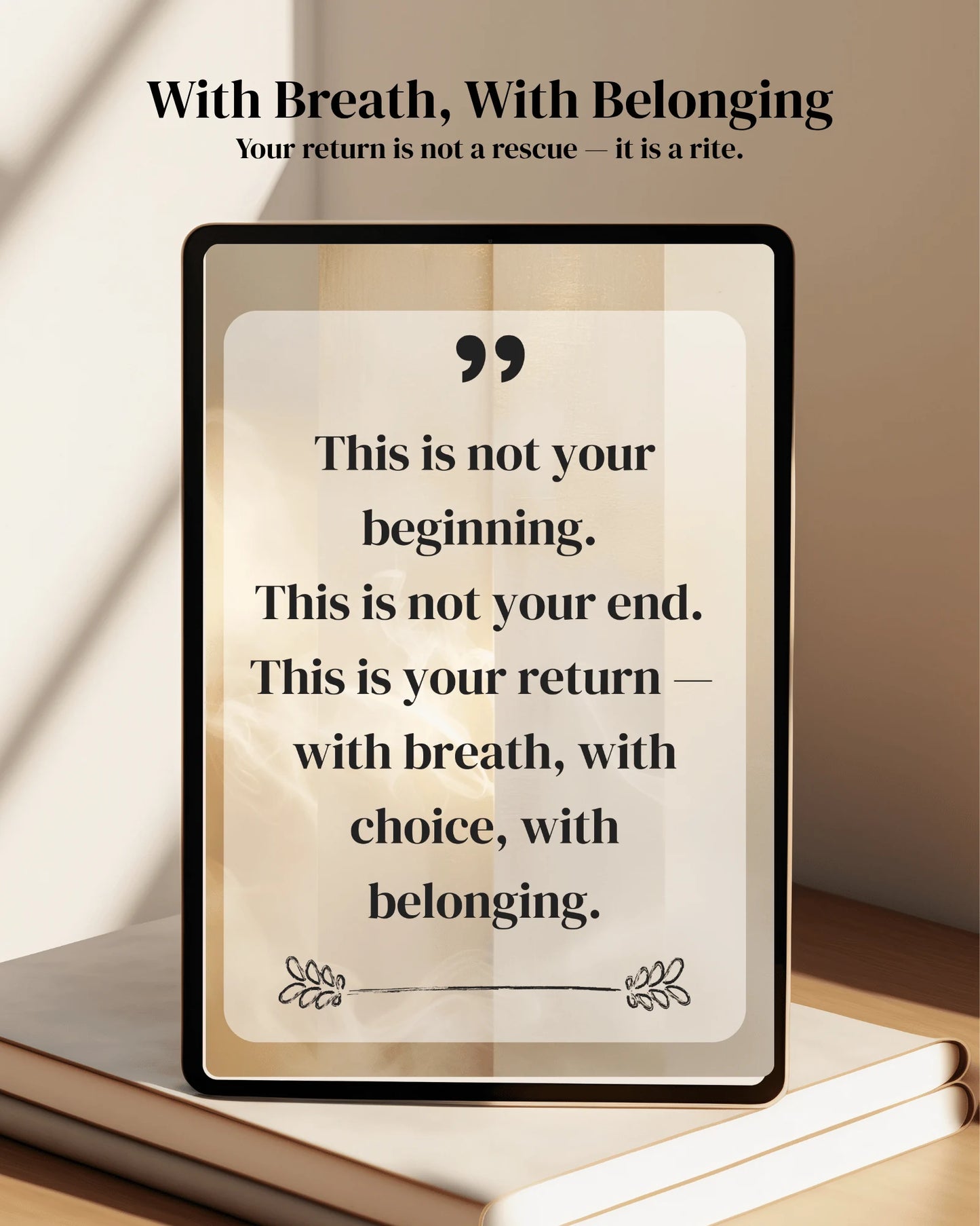 Sacred quote from The Soft Rebuild Journal focused on emotional clarity and gentle truth
