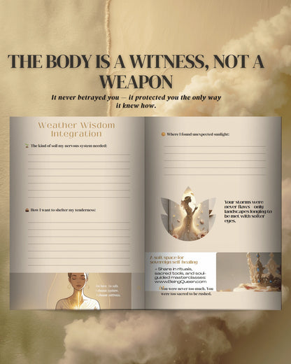 Symptom tracking page from the Emotional Weather Sanctuary ritual guide
