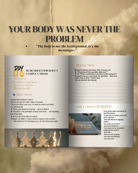 Grounding check-in ritual from Day 4 of the 7-Day Gentle Return healing planner