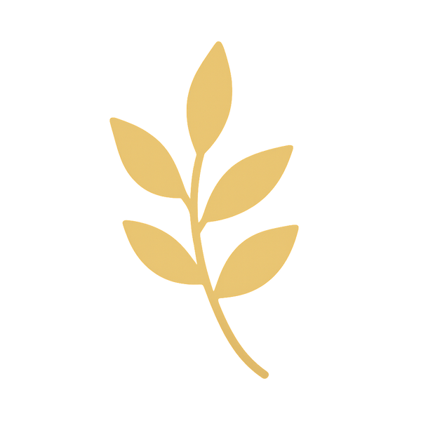 Gold leaf design on a white background