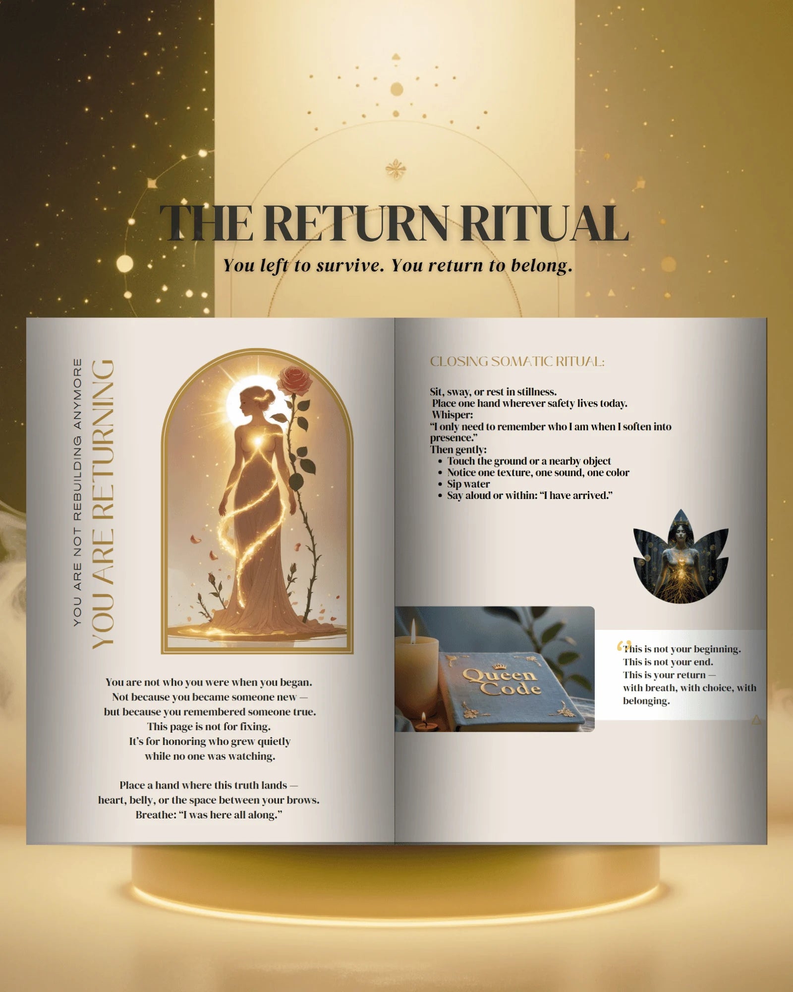 Release ritual journaling page from The Soft Rebuild Journal for processing emotions safely