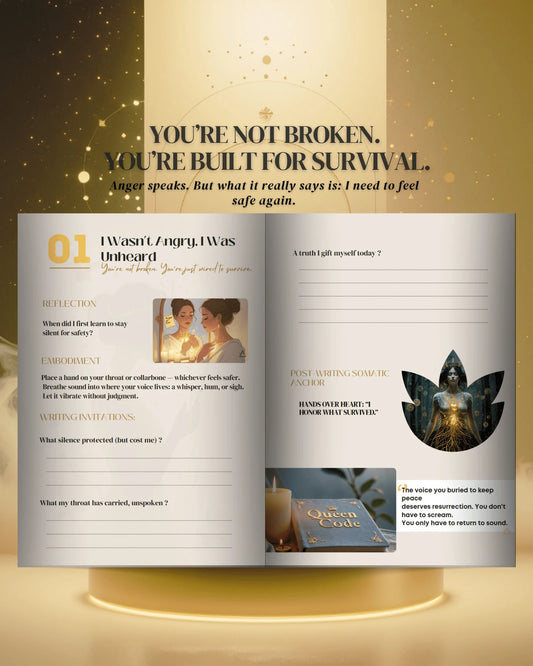 Morning reflection pages from The Soft Rebuild Journal — designed to support nervous system clarity